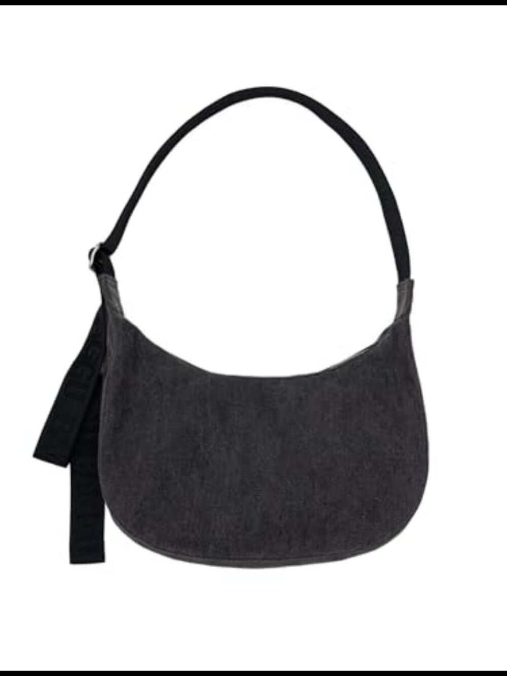 BAGGU Medium Denim Crescent Bag Cotton Hobo Shoulder Bag